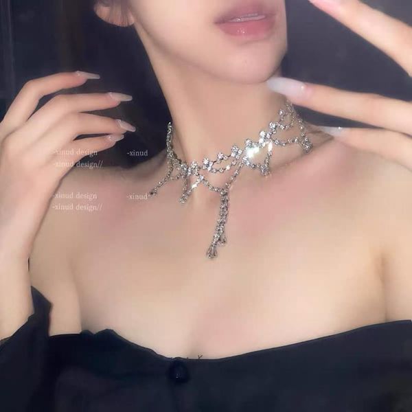 

chokers fashion jewelry round crystal necklace for women chockers, Golden;silver