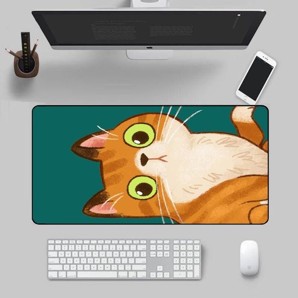 

mouse pads & wrist rests cat tipping glass large marble desk pad chill gamer waterproof mat computer keyboard table decoration cover