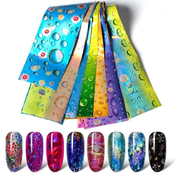 

across starry nail foils holographic stickers transfer sticker laser champagne nails art decoration decals1, Black
