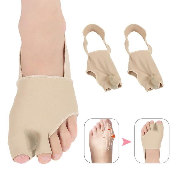 towel 1pair big bone orthopedic bunion correction pedicure socks silicone hallux valgus corrector braces toes separator feet care tool