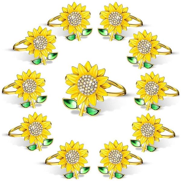 

pieces sunflower napkin holder rings adornment for wedding, dinner party, mother' s day, birthday