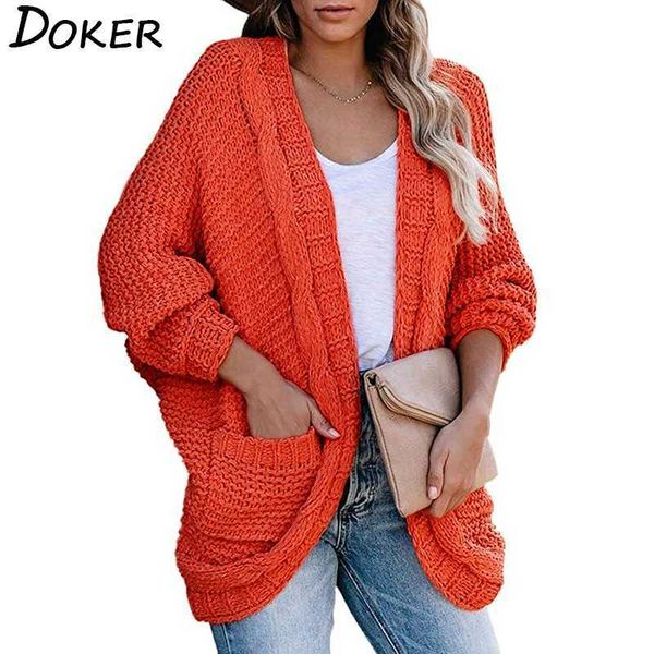 

autumn winter sweater cardigan women long sleeve plus size warm loose sweaters coat female casual vintage knitted cardigans 210603, White