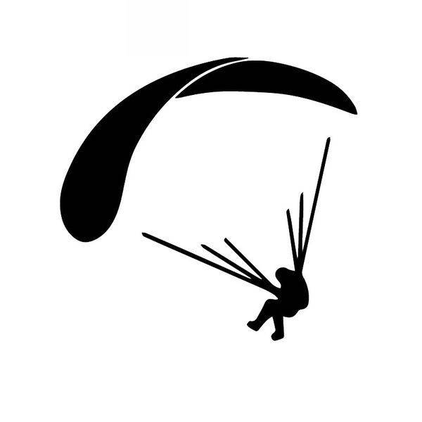 

parachute decal extreme sports sticker car decoration personality waterproof decal black/white, 15cm*16cm