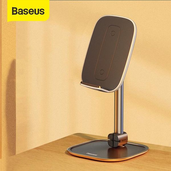 

cell phone mounts & holders baseus deskholder stand with wireless charger for universal mobile tablet adjustable angle