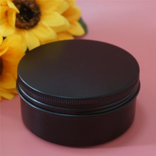 

storage bottles & jars 10/15/20/30/50/60/80/100/150g black empty round aluminum box metal tin cosmetic cream diy refillable jar tea pot
