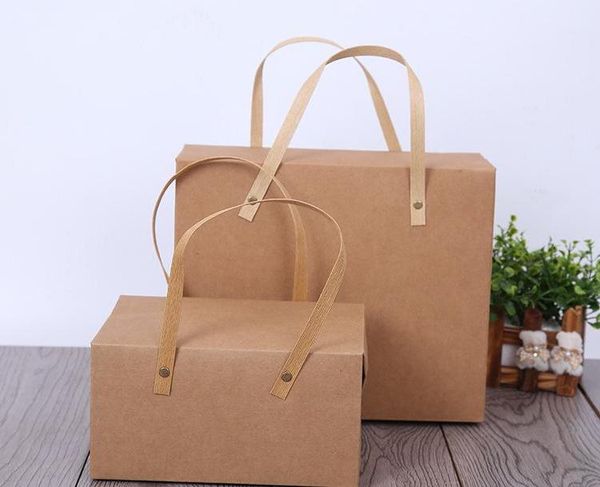 

gift wrap handle kraft paper box package, favor bag cupcake packing cake boxes with nuts wholesale