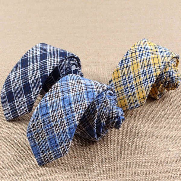 Cravatta Scarpa Corbata Versatile stretta Tie strette 6CM Uomo e Plaid Plaid Stripe Style College Casual Cotton Formale Studente britannico