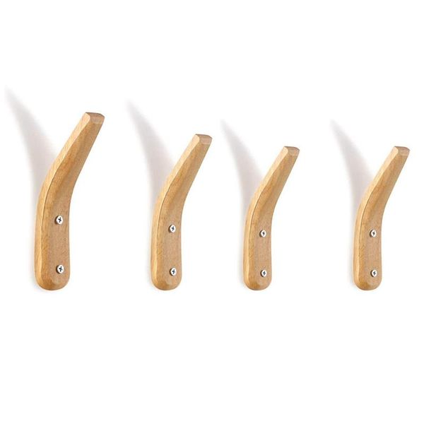 

hangers & racks 4 pcs wooden coat hooks,wall-mounted wood wall hanger,coat rack for hanging coats,hats,bags towels