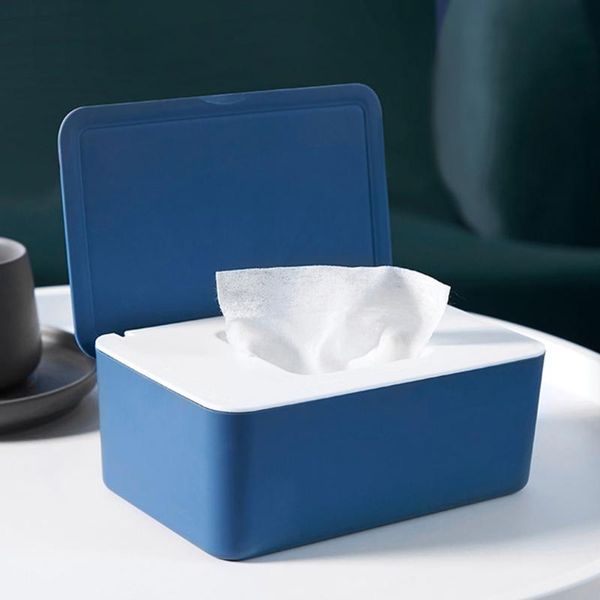 

tissue boxes & napkins multifunctional dustproof storage box case wet wipes dispenser holder with lid for face cover vj-drop