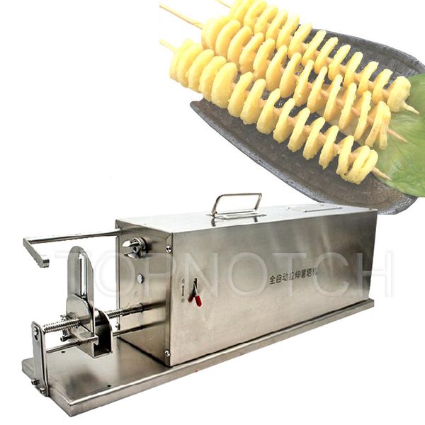 

electric potato spiral cutter machine kitchen tornado spud tower maker stainless steel twisted carrot slicer commercial