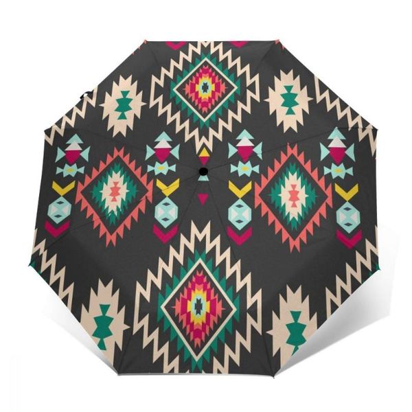

umbrellas automatic umbrella ethnic pattern three-fold women men rain