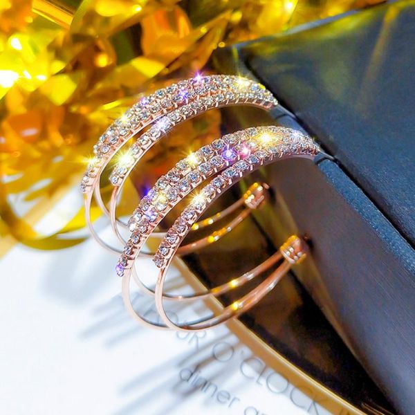 

hoop & huggie women creative temperament c-shaped earrings, Golden;silver