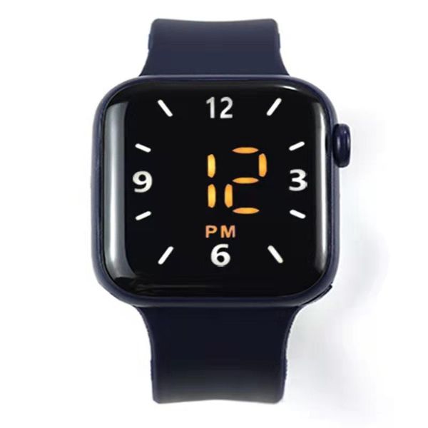 

wristwatches men watch led electronic square fashion waterproof digital student kids sports touch screen for woman gift, Slivery;brown