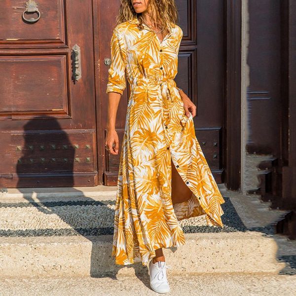 

summer long dress casual womens tracksuits striped print shirt elegant beach party with pockets vestido de mujer, Gray