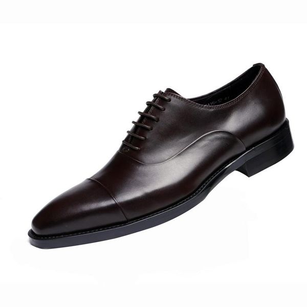 

dress shoes men's business formal wear leather cowhide work men, Black