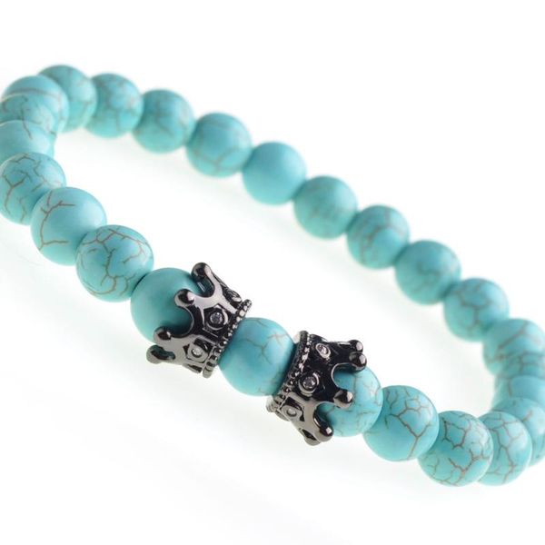 

double crown micro inlaid meteorite lucky bracelet beaded, strands, Black