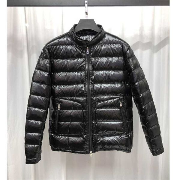 

men light warm down jackets fashion stand up collar zipper 90% white goose down coats man casual winter clothes 211014, Black