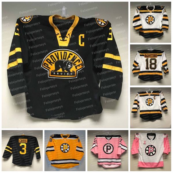 

providence bruins ahl hockey 3 tommy cross 8 chris breen 18 kenny agostino 21 anton blidh szwarz cameron hughes samuel asselin paul carey za, Black;red