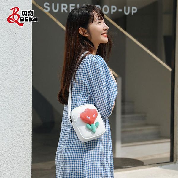 

evening bags mobile phone shoulder bag female student 2021 canvas fashion cute flowers casual messenger lipstick