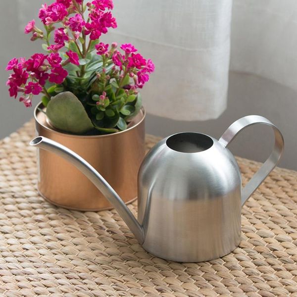 

500ml watering can modern style stainless steel pot kettle with long spout nozzle for plants flowers home gardening tool equipments