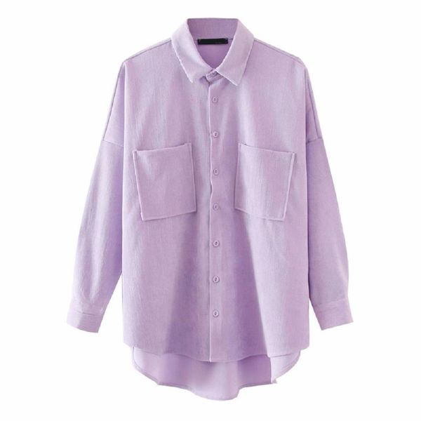 

vintage oversize corduroy korean women shirt solid long sleeve boyfriend style blouses female, White