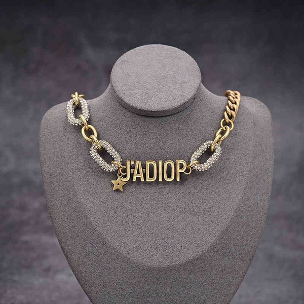 

made old bronze inlaid diamond star rhinestone lobster buckle necklace neck chain bracelet, Black