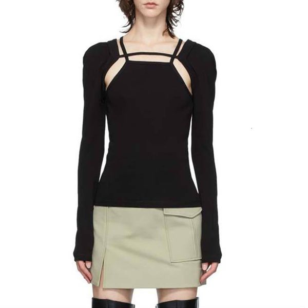 

blouses Msxu plotting the false hollow of two knitted or crocheted autumn slimming skinny all-match solid female bottom shirt, White