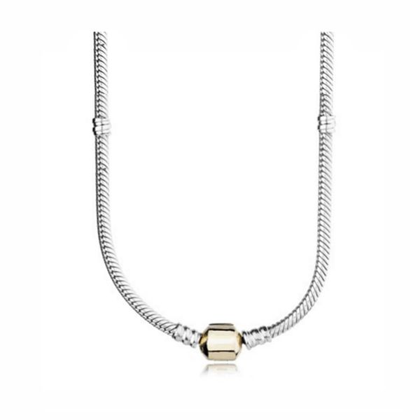 

new 2021 100% 925 sterling silver gold chain necklace fit diy original fshion jewelry gift 111