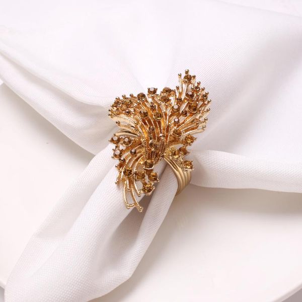 

napkin rings 6pcs/lot wedding table accessories champagne diamond ring buckle