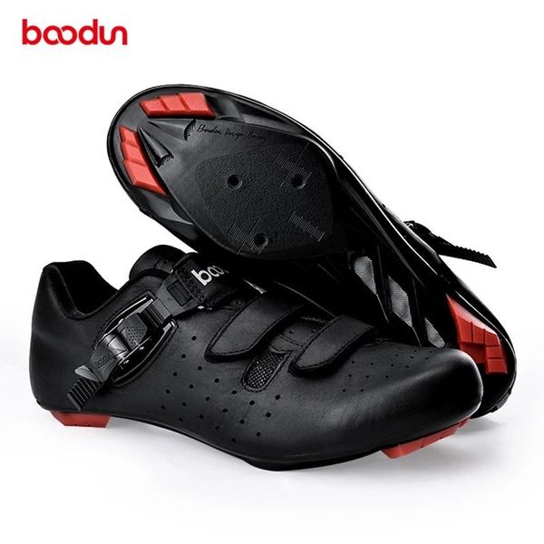 

cycling footwear style black white men women genuine leather shoes breathableanti-skid nylon sole road mountain bike shoesblack