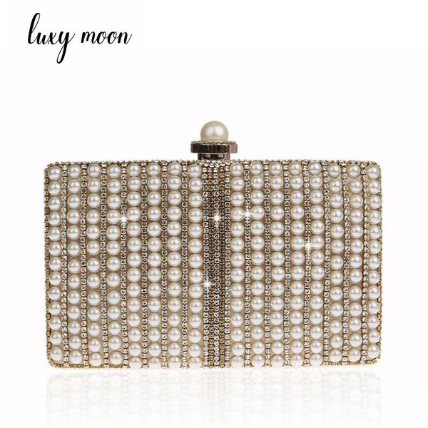 

luxy moon pearls evening clutches full dress embroidery wedding bride purse handbags