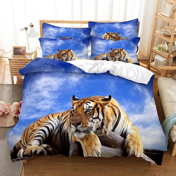 

bedding sets set duvet cover 3d digital printing bed linen  size animal tiger design