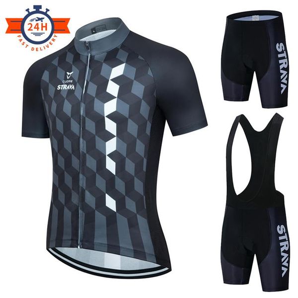 

pro cycling jersey set strava mtb racing bike clothes summer mountain bicycle clothing team wear 2021 sets, Black;blue