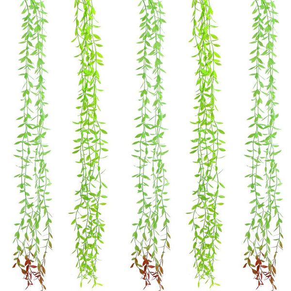 

decorative flowers & wreaths 2pcs artificial grass plants leaf rattan decoration wedding home garden decor simulation pography