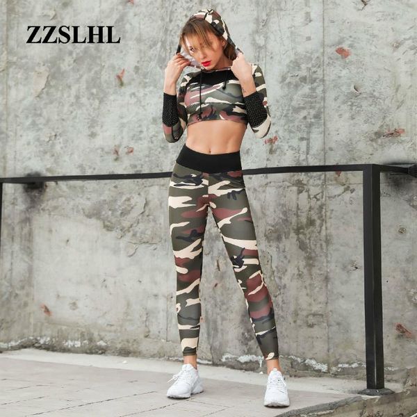 

yoga outfits 2021 women camo fitness set bra sports suit even hat camouflage workout clothes for tracksuit, White;red