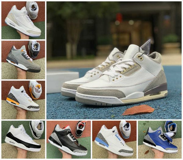 

a ma maniere 3 3s white black cement mens basketball shoes racer blue georgetown cool grey unite fire red laser orange court