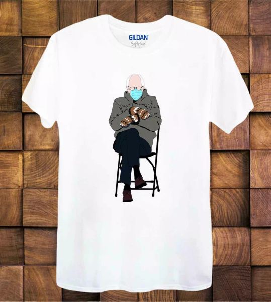 

bernie sanders sitting meme t-shirt ladies/men's tee 897, White;black