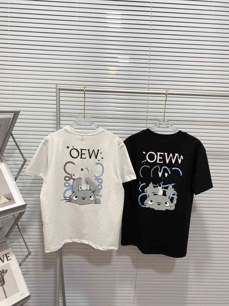 

fashion summer 2021 new spring brand luojia tracksuits and longmao printing series short sleeve round neck loose casual t, Gray
