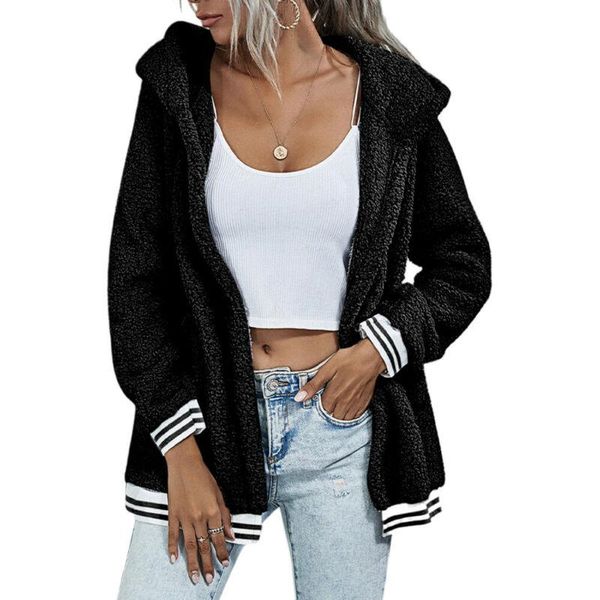 

women's jackets ladies winter baggy long sleeve cardigan warm top, Black;brown