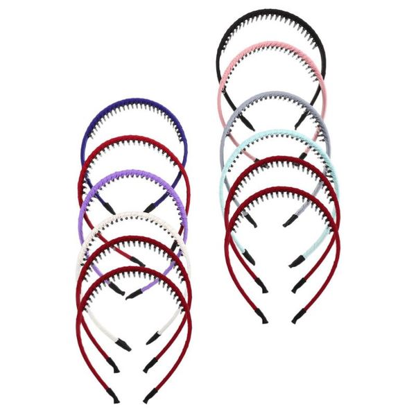 

hair clips 12pcs teeth comb headband accessories hairband mixed pattern
