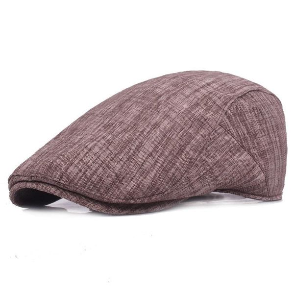 

berets stripe cotton beret simple travel visor flat hat women men casual cap breathable summer, Blue;gray