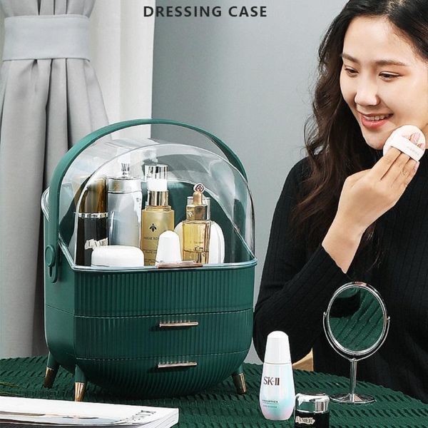 

storage boxes & bins cosmetic box transparent makeup organizer dustproof drawer bathroom deskskin care big capacity
