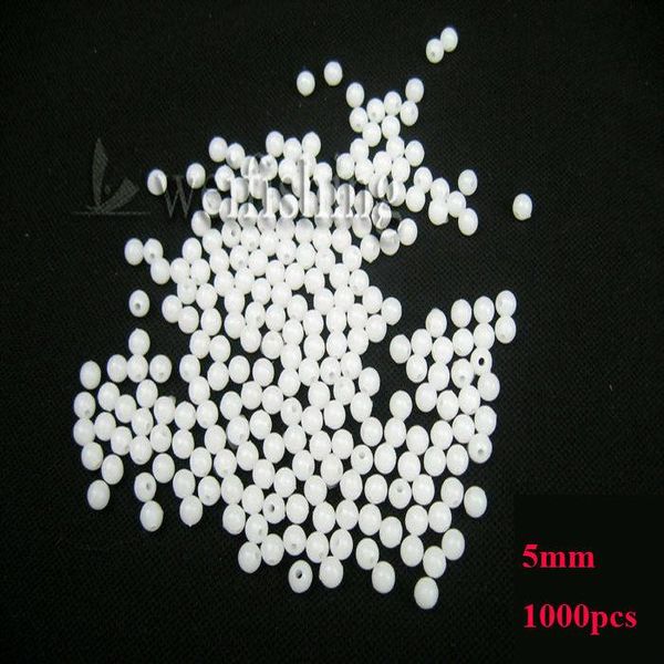 

bluesea 1000pcs/bag 5mm premium quality round luminous fishing float beads glow white color accessories