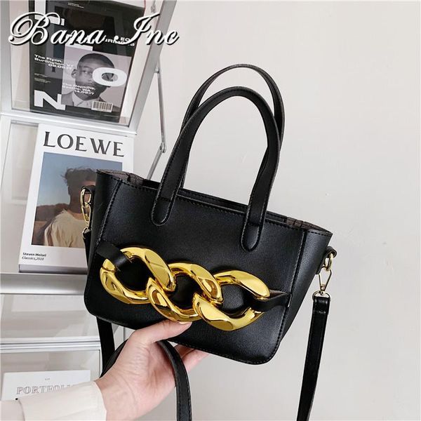 

evening bags brand women handbags thick gold chain totes bag pu leather crossbody 2021 fashion women's minimalist clutches purse
