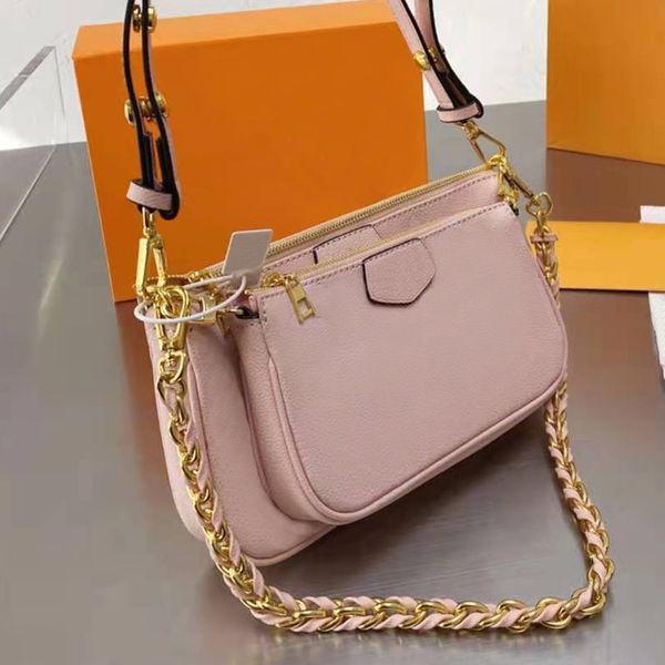 

two-piece t suit bag 2021 ladies 4-color leather handbag with original box date code wallet hand single shoulder messenger bag