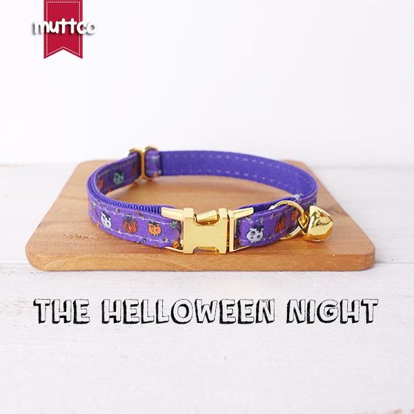 

cat collars & leads muttco retail with platinum metal buckle collar for the helloween night design 2 sizes ucc091b