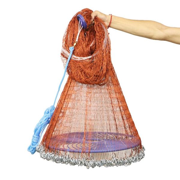 

fishing accessories 2.1m 3.0m cast nets high strengthen nylon monofilament small mesh hand throw net catch network pesca peche