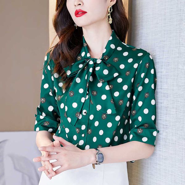 

silk womens and blouses summer fashion satin short sleeve plus size xxxl green shirts 210531, White