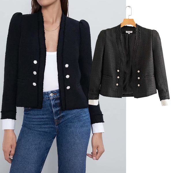 

fall sarja tweed jacket trellised from vintage female suit jackets lady the elegant office ladies only breasted coat, Black;brown