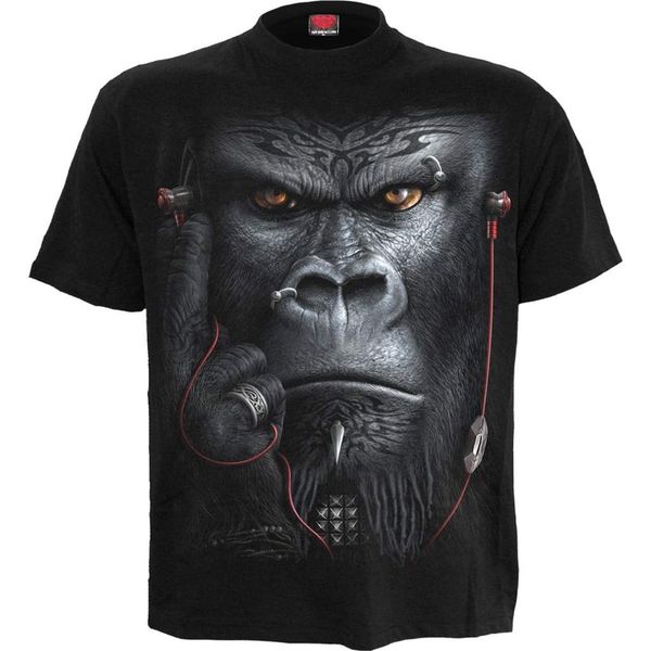

gorilla pattern men's 3d printed t-shirt visual impact party streetwear punk gothic round neck american muscle style short sleeves, White;black